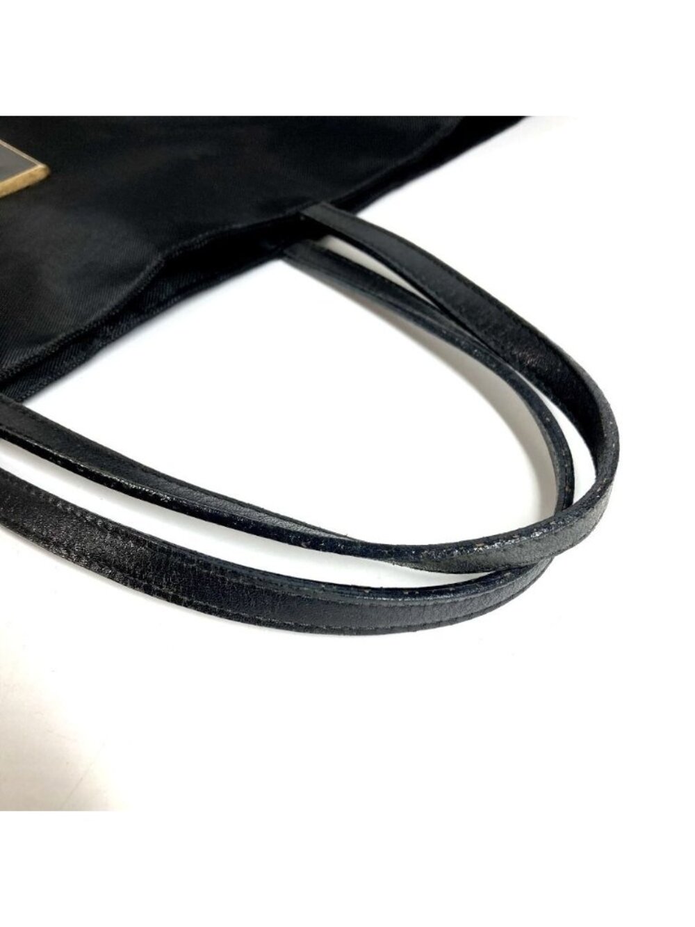 Fendi Handbag FF Logo Mesh Leather Black - Picture 8 of 9